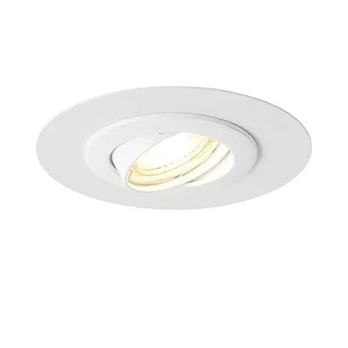 Qazqa Einbaustrahler, Einbauleuchte - Edu - Weiß, max. 50W, Geeignet für LED, 13cm, Rund, Ideal als Flur, Küche lampe, Schlafzimmerlampe und Wohnzimmerlampe