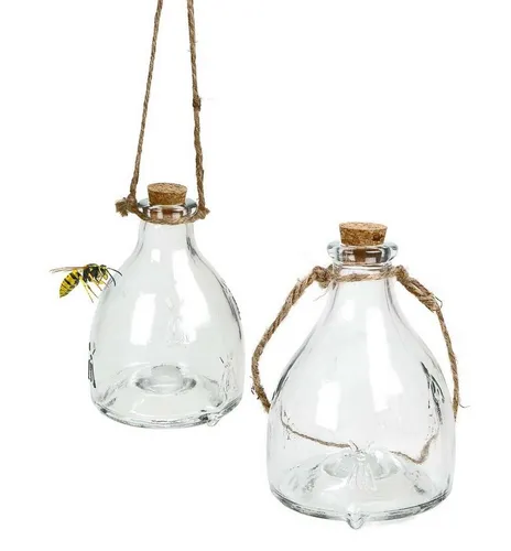 Kinzo Insektenfalle Wespenfalle, 2er Set Insektenfalle aus Glas