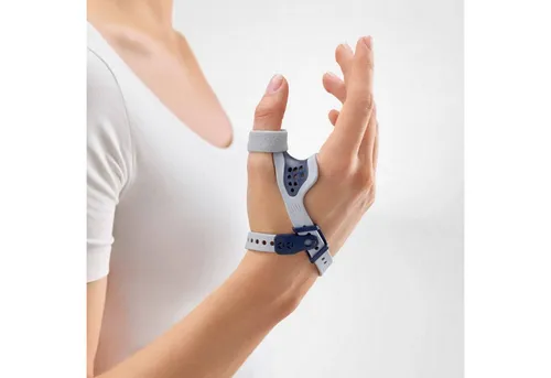 Bauerfeind RhizoLoc® OA Daumenorthese 1 titan rechts - Bandagen, Schienen & Schlingen für Hände & Gelenke mit hohem Tragekomfort, anatomisch geformter Kunststoffspange und nutzerfreundlichem Verschluss-System für optimale Unterstützung und Bewegungsfreiheit.