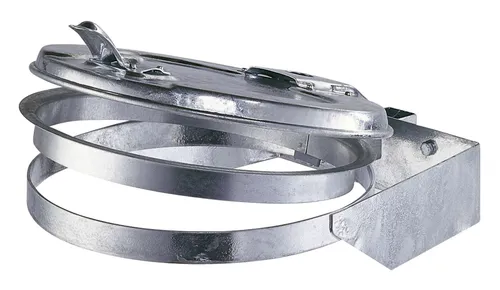 Wandhalter 70 - 120 l mit vzkt. Stahldeckel - 8001-20 - Praktischer Wandhalter für 70-120 l Behälter, stabil und platzsparend, ideal für den Einsatz im Haushalt oder Werkstatt.