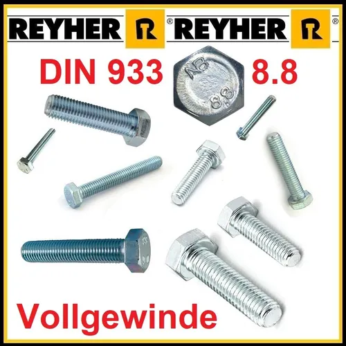 STÜCK M 14 x 60 mm Sechskantschraube DIN 933 8.8 verzinkt Maschinenschraube 1