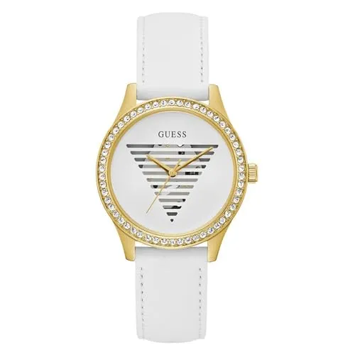 GUESS Damen-Armbanduhr von Lady Idol, analog, Quarz, mit Lederarmband.