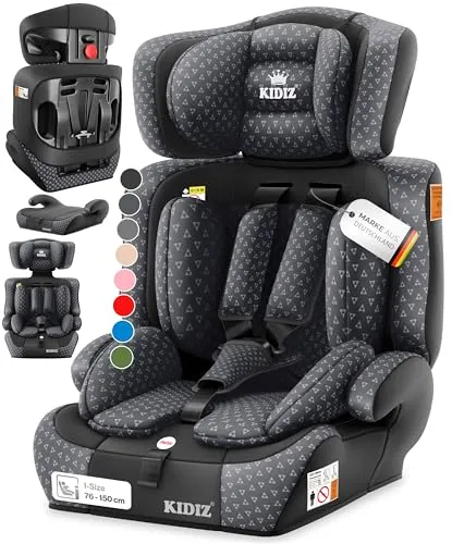 KIDIZ® Autokindersitz i-Size R129 – Sicherer Kindersitz bis 12 Jahre mit 5-Punkt-Gurtsystem - Der KIDIZ Kindersitz bietet maximalen Komfort und Sicherheit für Kinder von 1 bis 12 Jahren. Höhenverstellbare Kopfstütze und waschbarer Bezug sorgen für eine einfache Handhabung im Alltag.