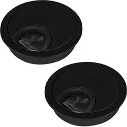 Sotech 2 Stück Kabeldurchlass Metall Bohrmaß Ø 68 Mm Schwarz Matt Mit Bürstendichtung Kabeldurchführung Außen-ø 76 Mm