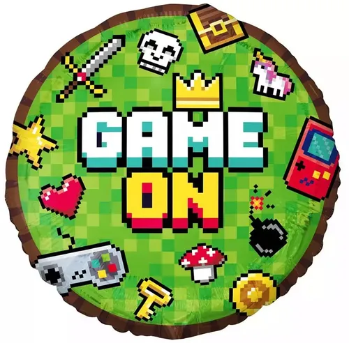 Balon foliowy okrągły (36 cm), Game On Godan 5902973148237 in grün von GoDan