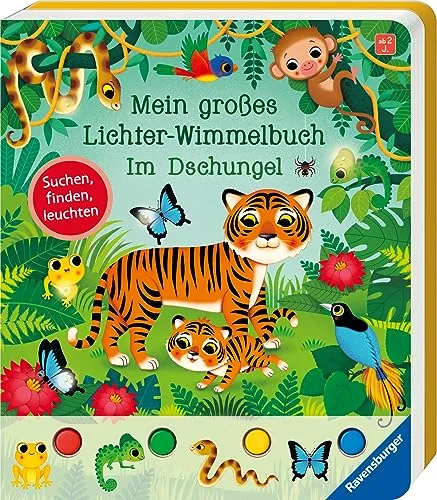 Mein großes Lichter-Wimmelbuch: Im Dschungel – Wimmelbuch ab 2 Jahre, mit über 50 Lichtern