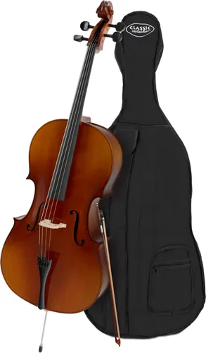 Classic Cantabile Student Cello 4/4 Set inkl. Bogen und Tasche - Streichinstrumente: 4/4-Cello mit hochwertiger Verarbeitung, inklusive Bogen und Tasche – ideal für angehende Musiker.