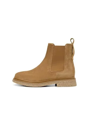 Chelseaboots MARC O'POLO aus weichem Veloursleder, Damen, Gr. 38, braun - Wanderschuhe aus hochwertigem Veloursleder mit komfortablem Memory Foam, ideal für sicheren Halt und angenehmen Tragekomfort.