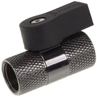 Alphacool 2 Wege Kugelhahn G1/4 - Black Nickel