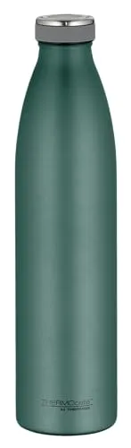THERMOcafé by THERMOS TC BOTTLE moss green mat 1,00l - Edelstahl Isolierflasche, kohlensäurefest, hält 12h heiß und 24h kalt, ideal für Schule, Büro und unterwegs – 100% auslaufsicher und umweltfreundlich.