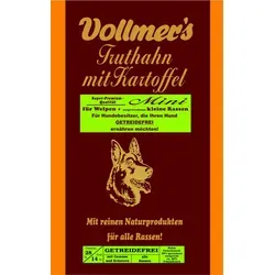 Vollmers Truthahn mit Kartoffel Mini - 5kg - Trockenfutter für kleine Hunde, besonders leicht verdaulich und ideal für empfindliche Mägen.