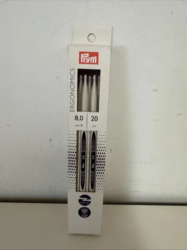 Prym Ergonomics Stricknadelspiel Alabaster weiß 20cm  /  8,0mm