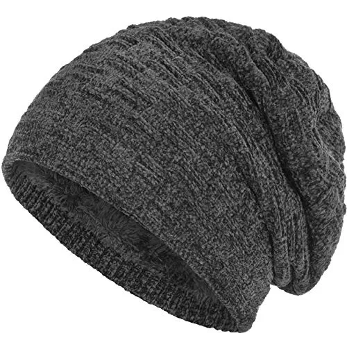 Compagno Gefütterte Mütze Herren Damen Wintermütze Beanie Strickmütze Winter Weihnachten Haube Hat Cap Männer Frauen