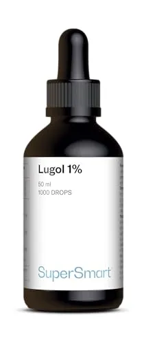 Lugol 1% - Jodtropfen - Reinigt Wunden und Verbrennungen - Jod-Jod Harnstoff-Lösung - Diode 1% - Kaliumjodid 2% - Trägt zur normalen Funktion der Schilddrüse bei - 1000 Tropfen - Supersmart