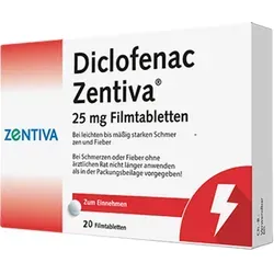 Diclofenac Zentiva 25 mg Filmtabletten von Zentiva Pharma GmbH