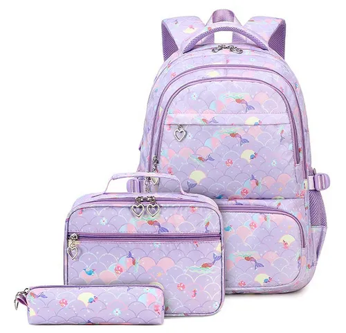 JASLIFE Schulrucksack 3-teiliges Schulrucksack Set Mädchen Teenager Jugendliche Daypack (Schulrucksack Set, 3-teiliges Set), Leicht, wasserabweisend, viel Stauraum – ideal für Schule & Freizeit