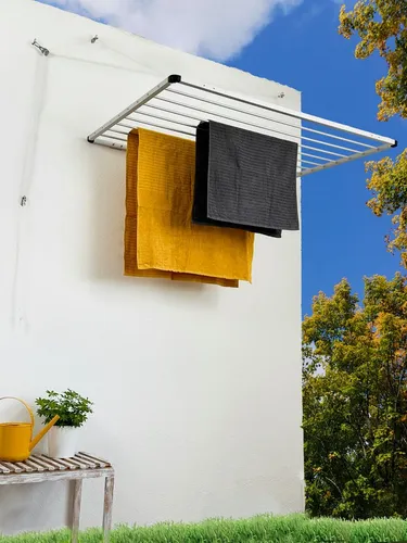 DRY-SMART Wandwäschetrockner LIFT WAND - Platzsparender, rostfreier Wäscheständer mit 9,20 m Leinenlänge - ideal für kleine Räume und effizientes Trocknen.
