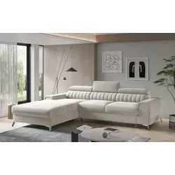 Mid.you Ecksofa L-Form, Beige, 3-Sitzer, 278x205 cm - Beige Ecksofa in L-Form für komfortables Sitzen. Ideal für Ihr Wohnzimmer, bietet Platz für die ganze Familie und überzeugt durch seine hochwertige Verarbeitung. Made in EU.