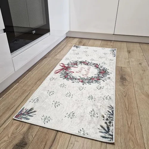 Mazovia Weihnachts Teppich in weiß von Mazovia