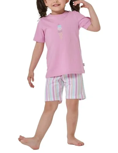 Schiesser Mädchen Schlafanzug Set Pyjama kurz - 100% Organic Bio Baumwolle - Schlafanzüge für Mädchen, aus weicher Bio-Baumwolle im Boxy Style, ideal für einen bequemen Schlaf.
