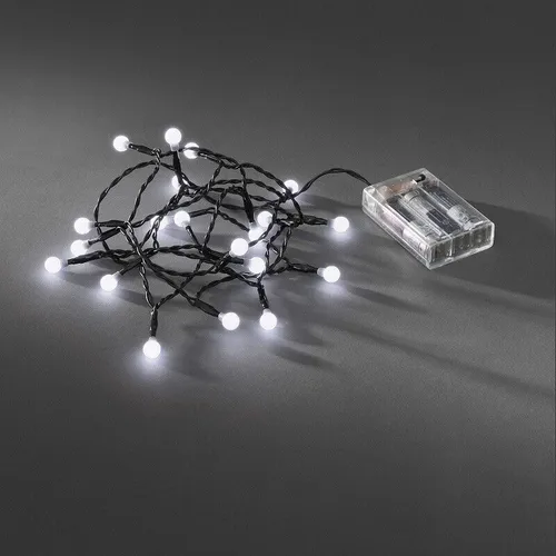 LED-Globelichterkette, Timer, 20 Dioden, Batteriebetrieben, kaltweiß