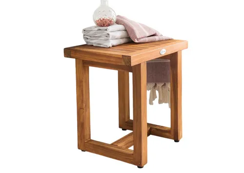 Destiny Beistelltisch SPA & LIVING - Ablagetisch aus hochwertigem Teakholz, wetterbeständig und ideal für stilvolle Wohnräume. Maße: 46x33x46cm, perfekt für jeden Einrichtungsstil.