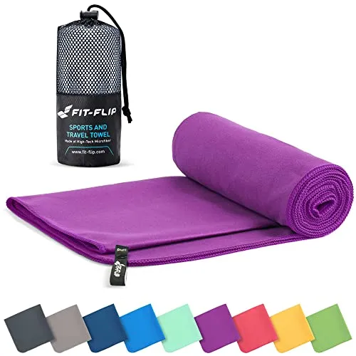 Fit-Flip Mikrofaser Handtuch in lila von Fit-Flip