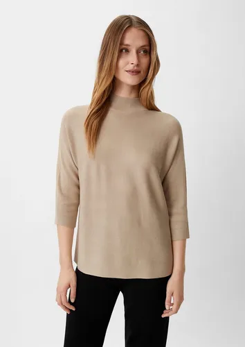 comma Damen Pullover 60.2.61.17.170.2136936, 8156 beige, Größe 44 - Pullover für Damen mit regulärer Passform, elastischem Turtleneck und 3/4-Fledermausärmeln in hochwertiger Feinstrick-Qualität.