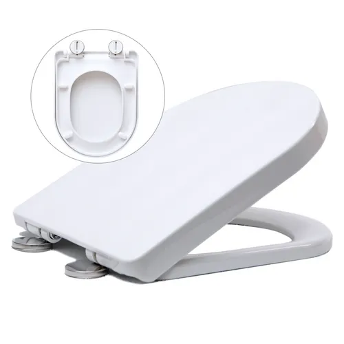 WC-Sitz mit Absenkautomatik abnehmbarer Toilettendeckel universal weiß