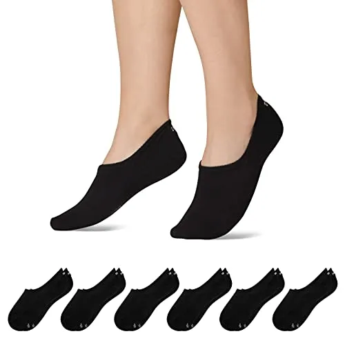 Snocks Füßlinge aus Bio-Baumwolle - 6 Paar, rutschfest und unsichtbar - Sportsocken aus 75% Bio-Baumwolle, rutschfest mit Silikonpad, ideal für Sneaker und Loafers, für einen perfekten, sockenlosen Look.