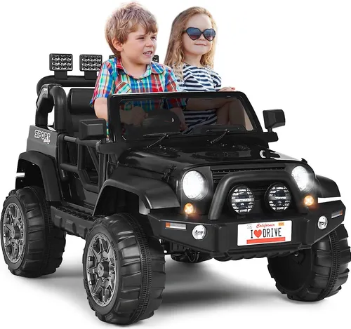 GOPLUS 2-Sitz Kinder Elektroauto - E-Scooter mit 2-Sitzer-Design, Fernbedienung und LED-Lichtern für sicheres und spannendes Fahrerlebnis. Ideal als Geschenk für Kinder von 3-8 Jahren!