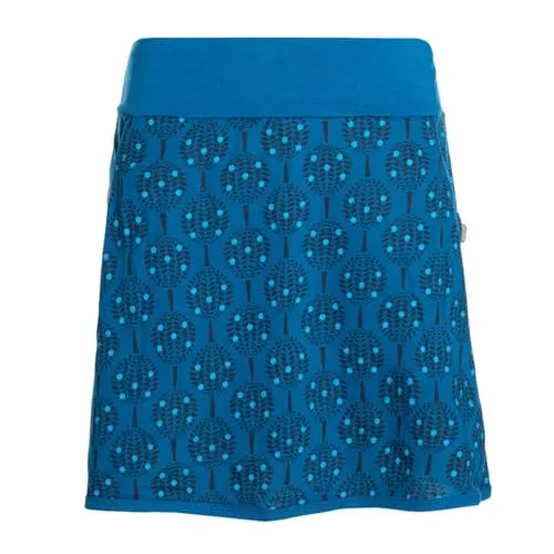 Vishes Alternative Bekleidung - Damen Mini-Rock Baumwolle Blumen-Muster elastischer Bund mit Taschen türkis 42