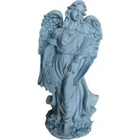 Relaxdays Grabengel, Grau, Kunststoff, 23x46,5x14 cm - Stilvolle Grabschmuckfigur - Eleganter Grabengel aus wetterfestem Polyresin, ideal für den Friedhof oder als Garten-Deko. Die detailreiche Figur symbolisiert Schutz und Hoffnung und sorgt für eine liebevolle Erinnerung an Verstorbene.