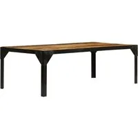 vidaXL Couchtisch aus massivem Mangoholz und Stahl, 110 cm - Industrie-Stil Couchtisch mit Vintage-Charme, vielseitig einsetzbar als Computertisch oder Schreibtisch. Jedes Stück ist ein Unikat mit schöner Holzmaserung und robustem Stahlgestell.