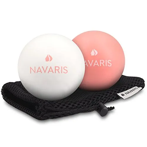 Navaris Massageball 2er Set Faszien Massage - Selbstmassage Faszienball Lacrosse Ball Trigger Point - Fuß Roller Triggerpunkte