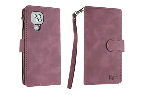 caseroxx Bookstyle Handytasche für Doro 8100/8110 / 8200/8210 / 8220 in rot – Klapphülle mit Kreditkartenfächern, Magnetverschluss, Standfunktion & Rundumschutz für Display und Gehäuse