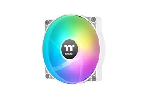 Thermaltake CT200 ARGB Lüfter | White | Single Pack - Gehäuselüfter mit 200 mm Durchmesser, bis zu 900 RPM, minimalem Kabelmanagement und vibrationsreduzierenden Gummipads für leisen Betrieb und einfache Installation.