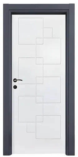 Weiße Designer Wohnungstür - Exklusive Sicherheitstür - Moderne, universell anschlagbare Tür aus Holzwerkstoffen mit PVC-Beschichtung. Ideal für jedes Zimmer. Maße: 96 x 209 cm. 2 Jahre Herstellergarantie.