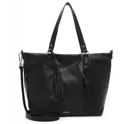 SURI FREY Schultertasche Nicky Cityshopper Black - Stylische SURI FREY Schultertasche mit geräumigem Hauptfach und praktischen Nebenfächern. Ideal für den täglichen Einsatz, bietet sie Platz für DIN A4 und kommt mit einem modischen Quasten-Anhänger.