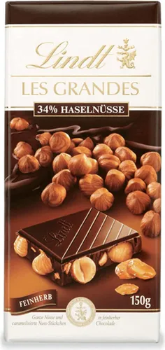 Lindt Les Grandes 34 Prozent Haselnüsse in feinherber Schokolade 150g