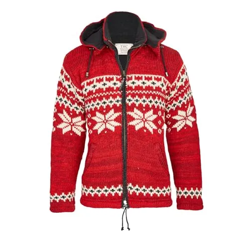 Schafwollstrickjacke Norweger rot 601 | Schafwolle | Strickjacke | Schafwoll-Jacke | Woll-Jacke | Schafwolljacke | Außenjacke (DE/NL/SE/PL, Alphanumerisch, XXL, Regular, Regular, Rot)