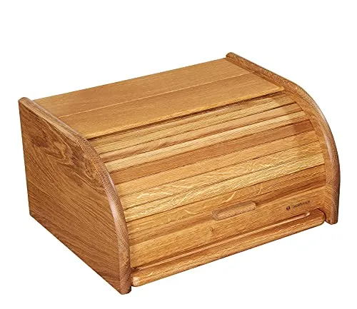 Zassenhaus Brotkasten Country - Brotkorb mit Rolldeckel und Schneidbrett, aus hochwertigem Eichenholz, langlebig und stilvoll für jede Küche