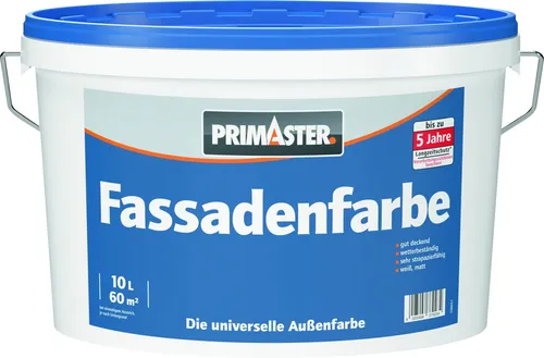 Primaster Fassadenfarbe 10 L – weiß matt - Hochwertige Fassadenfarbe für langlebigen Schutz und ansprechende Optik, ideal für Außenwände und Witterungsbeständigkeit.