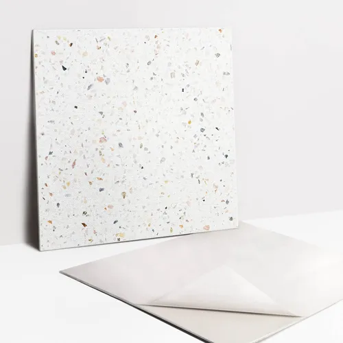 Dekorative PVC-Fliesen im Feinsteinzeug-Stil - Selbstklebende Vinyl-Fliesen (9 x 30 cm) für eine moderne Raumgestaltung in Büro, Wohnzimmer, Küche und Esszimmer. Einfach anzubringen und vielseitig einsetzbar.