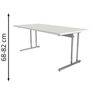 Kerkmann Schreibtisch Artline, höhenverstellbar in Weiß/Silber - Kinderschreibtische mit manuell höhenverstellbarem Design, ideal für ergonomisches Arbeiten und wachsende Kinder. Made in Germany mit strapazierfähiger Oberfläche.