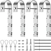 SCHWAIGER Solarmodul-Halterung 4er Set - Schwarz - Solarpanel-Halterung für außen, robust aus Stahl, ideal für die sichere Montage von Solaranlagen. Lieferumfang: 4 Geländerhalterungen mit Montagematerial.