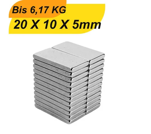 MaajeeKuto Magnet Neodym Magnet 20x10x5mm Supermagnete hohe Haftkraft Quadermagnete (10-St)