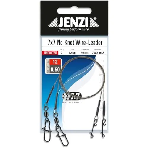 Jenzi 7x7 No-Knot Stahlvorfach 12kg,50cm