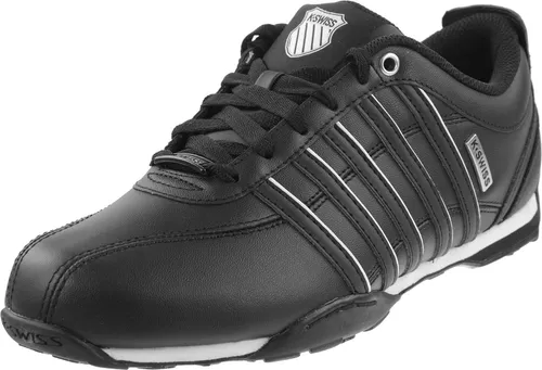 K-Swiss Herren Arvee 1.5 Sneaker - Stilvolle Bequemlichkeit in Schwarz - Herren-Sneaker mit Obermaterial aus Leder, ideal für den Alltag und bietet erstklassigen Tragekomfort dank gestanzter EVA-Zwischensohle.