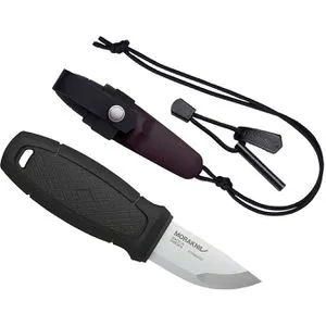 Morakniv Eldris Neck Knife - Kompaktes Gürtelmesser mit schwarzem Kunststoffgriff - Gürtelmesser mit ergonomischem Griff für optimalen Halt, ideal für Outdoor-Abenteuer und vielseitige Anwendungen.